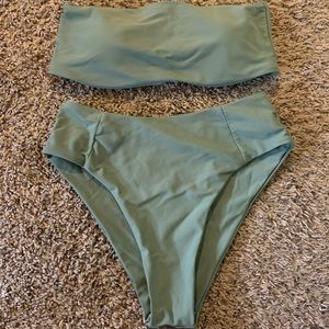 Olive strapless bikini
